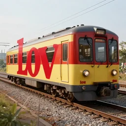 love train, realistic, 8 k, extremely detailed, cgi, trending on artstation, hyper - realistic render, 4 k hd wallpaper, premium prints available, by greg rutkowski