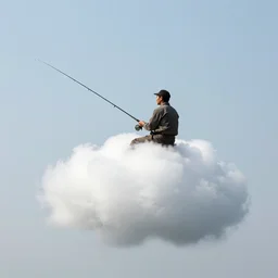 man fishing on a cloud by Victo Ngai and James Gilleard and Bruce Pennington