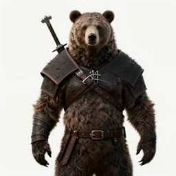 a bear character concept, style of the witcher 3