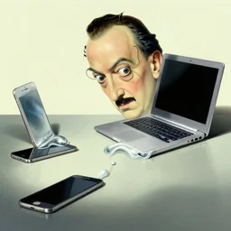 persistence of memory by salvador dali, melting smartphones and laptops
