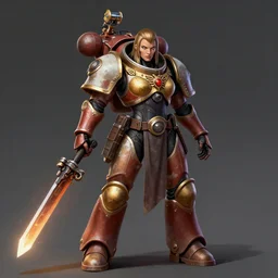 wh40k woman, digital artwork