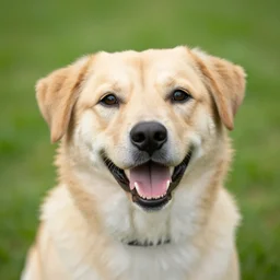 a dog smiling