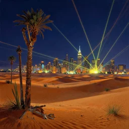 reclaimed by nature by thomas kinkade, liberty city at night magic realism desert laser thermal vision azeroth, archdaily, wallpaper, highly detailed, trending on artstation.