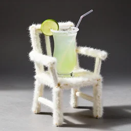 a chair made out of margarita cocktail