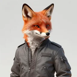 hyperdetailed anthropomorphic fox wearing a gray flight jacket, concept art, unreal engine, digital painting, vivid colors, vibrant colors, sharp focus illustration, artstation hq. intricate, elegant, medium shot, art by wlop
