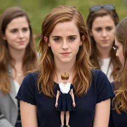 a photo of emma watson but she's very small compared to others