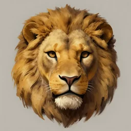 concept art by dan mumford of a mask of symbolic lion, style of symbolism art style, digital painting, sharp focus, illustration