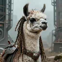 llama with dreadlocks, industrial scifi, by mandy jurgens, ernst haeckel, artgerm, james jean