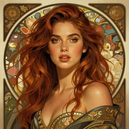 portrait of marina diamandis, 8k, rich vivid colors, cinematic lighting, digital art, illustration, french noveau, alphonse mucha, artstation