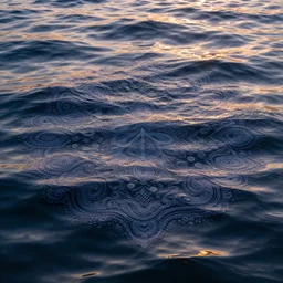 sublimely psychedelic stormy 🌊 ocean, paisley pattern ripples, backlit, sunset, refracted lighting, outdoors, paisley pattern, elegant, 8 k resolution, intricate and fine details, digital painting, artstation, illustration, psychedelic ocean art, krenz cushart, alphonse mucha