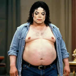 michael jackson chubby very obese!!, exposed belly, casual clothes, long shot, very realistic film still, high quality 8 k