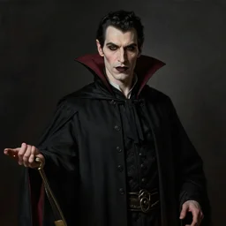 a beautiful immaculate majestic h-res painting of a vampire wearing black robes by Franz Xaver Winterhalter high detail, award winning hyperrealistic, photorealistic, octante render, elegant, cinematic, high textures, hyper sharp, 8k, insanely detailed and intricate, graphic design, cinematic atmosphere, hypermaximalist, hyper realistic, super detailed, 4k HDR hyper realistic high quality