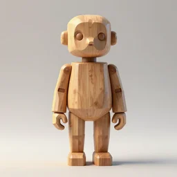 model statue highly detailed, symetrical, geometrical, cgsociety, artstation, minimalist, concept art, official art, octane 8 k, illustration artoys, funny, cute, figurine wooden, robot rigolo in wood sculpture, masterpiece of art, art basel alphonse mucha
