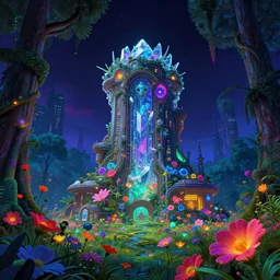 building by tom wright, crystal alien magic realism flowers meadow thermal vision thermal imaging myst retrowave rainforest nightvision san andreas wilderness forest vaporwave scumm bar uranus cyberpunk cosmic studio ghibli liberty city azeroth dieselpunk sci - fi at dawn galactic elysian, archdaily, wallpaper, highly detailed, trending on artstation.