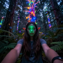 gopro photo techno rave first person perspective of psilocybin acid elves