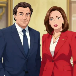 Matteo Salvini and Giorgia Meloni in Jojo, anime style