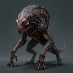 concept art of organic quadruped creature highly detail, with no hair and scary look, lovecraft, horror movie,
