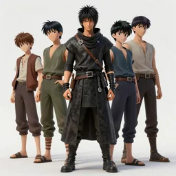 medieval peasant wearing rick owens clothing by Range Murata, Katsuhiro Otomo, Yoshitaka Amano, and Artgerm. anime illustration, 3D shadowing effect, 8K resolution