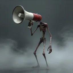 alive megaphone with a thin long torso, arms and legs. concept art, extremely high details, octane render, fog, horror, artstation contest winner, digital art by zdzislaw beksinski. masterpiece
