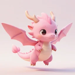 cute little flying ( ( ( ( chibi ) ) ) ) dragon, light pink color scheme, highly detailed, artgerm, cushart krenz, artstation, soft light, sharp focus, octane render, illustration, character design, concept art