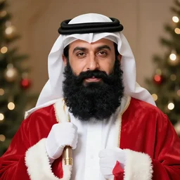 santa claus as an arabian with black beard