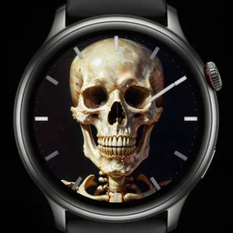 smart watch face design of a skeleton, hyper detailed