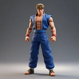 professional render of ryu from capcom!! studio lighting, very detailed, unreal engine, hight quality render!!!!, professional lighting, good composition, rule of thirds, winning award render, realistic, render the ryu from capcom, hot toys, full render shot
