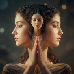 symmetrical portrait of the goddess of spirituality, kundalini awakening, by thomas kinkade, beeple, digital art, cinematic lighting, ray tracing, octane render, long lens, shallow depth of field, bokeh, anamorphic lens flare, 8 k, hyper detailed, 3 5 mm film grain