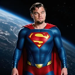 Leonardo DiCaprio in Superman suit in space