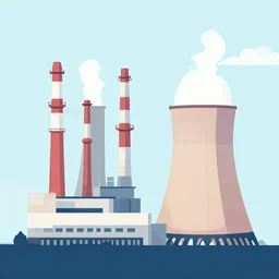 coal power plant modern flat design style illustration with line elements