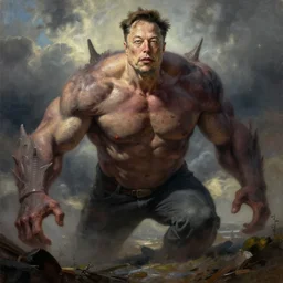 elon musk, john carpenter's the thing, monstrous, oil painting, beautiful, high detail, cgsociety
