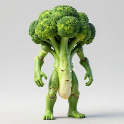 a humanoid figure broccoli man, ripped, full body, highly detailed, digital art, sharp focus, trending on art station, anime art style