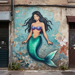 street mermaid in the style of urban decay - H 1080 - n 9