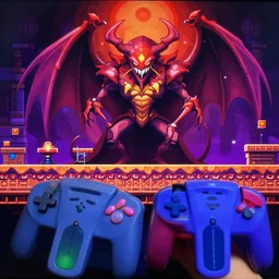 bossfight against the flyagaric King, doom perspective, nintendo 64 style