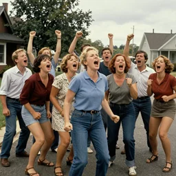 people screaming by norman rockwell - 9