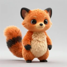 Anthropomorphic orange and black ringtail character, furry fandom, digital art