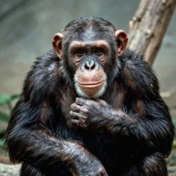 Fauci hairy in a zoo with chimps 24mm vintage