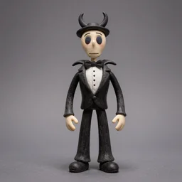 a claymation figure of jonah hill, designed by tim burton, studio photography