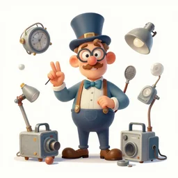 rutkowski illustration of eccentric inventor, always coming up with new gadgets to make life easier. loves to tinker and build new things in his spare time. has a knack for understanding how things work and is always coming up with new ways to improve them.