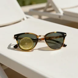 lemon in sunglasses lying on a sun lounger, realistic, photorealistic, detailed, high quality, high resolution, lossless, 8K, HDR, 8K resolution