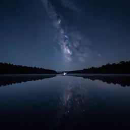 night sky reflected in the water, landscape photo by horst - p - horst