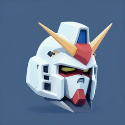 ice gundam head, v - fin, octane render, soft light, mekka, behance, vector, highly detailed illustration, realistic, custom design, dribbble. com, by secondsyndicate studio,