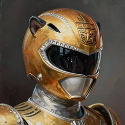 top view angle camera a realistic painting by Raffaello Sanzi  Power Rangers helmet, based on a puma, Inca themed  smooth,Sharp focus, fanart best Artstation
