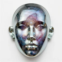 a face made of mirrors reflects galaxies, trending on artstation hq