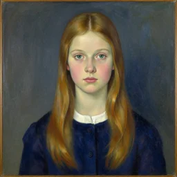 A decent young girl portrait by Hilma Af Klint.