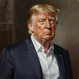 Donald Trump as a Titan from Attack on Titan, oil on canvas, intricate, portrait, 8k highly professionally detailed, HDR, CGsociety