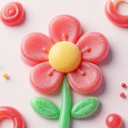 A flower made of candy in a world made of candy