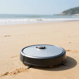roomba chilling on the beach