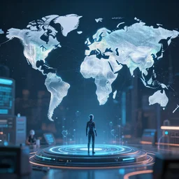 an advanced artificial intelligence controlling the whole world from behind the scenes