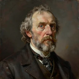 portrait : old painting of alexander blok became a robot, trending on artstation, unreal engine, fantasy art